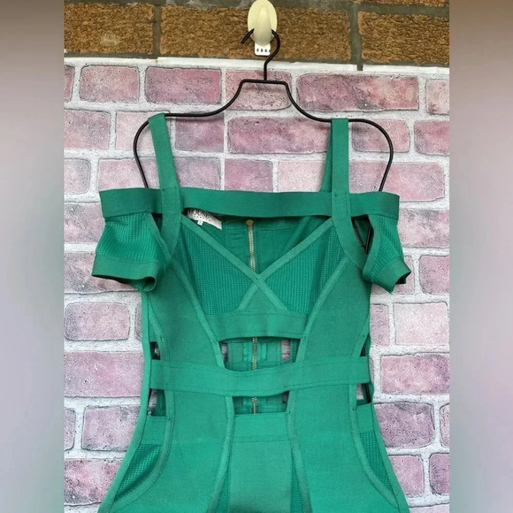 House of CB Caltina Bandage Mesh Bardot Cut out Mini Dress Size Small - Picture 5 of 14